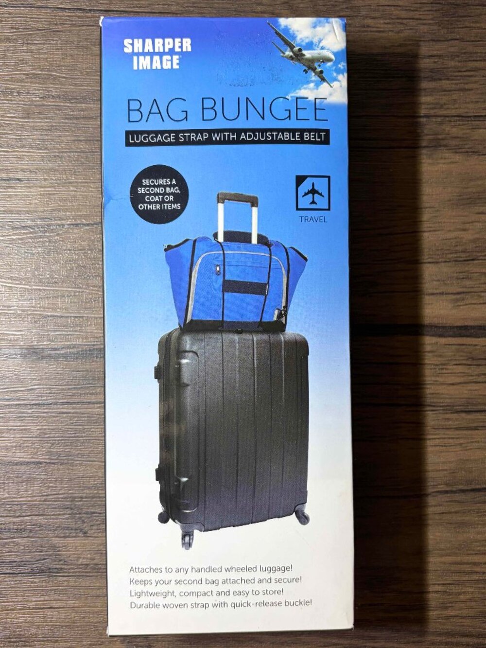 Sharper Image Bag Bungee Luggage Strap with Adjustable Belt